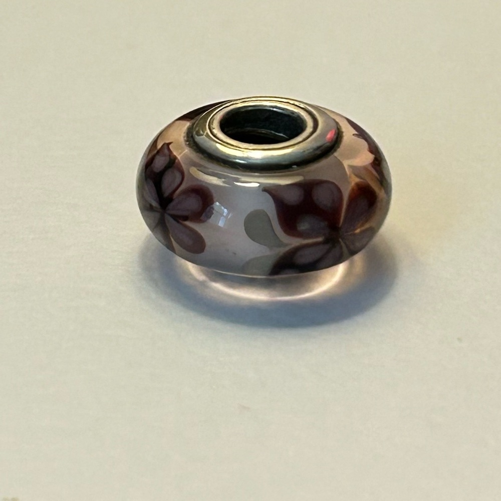 Pandora purple bead with painterly butterfly design